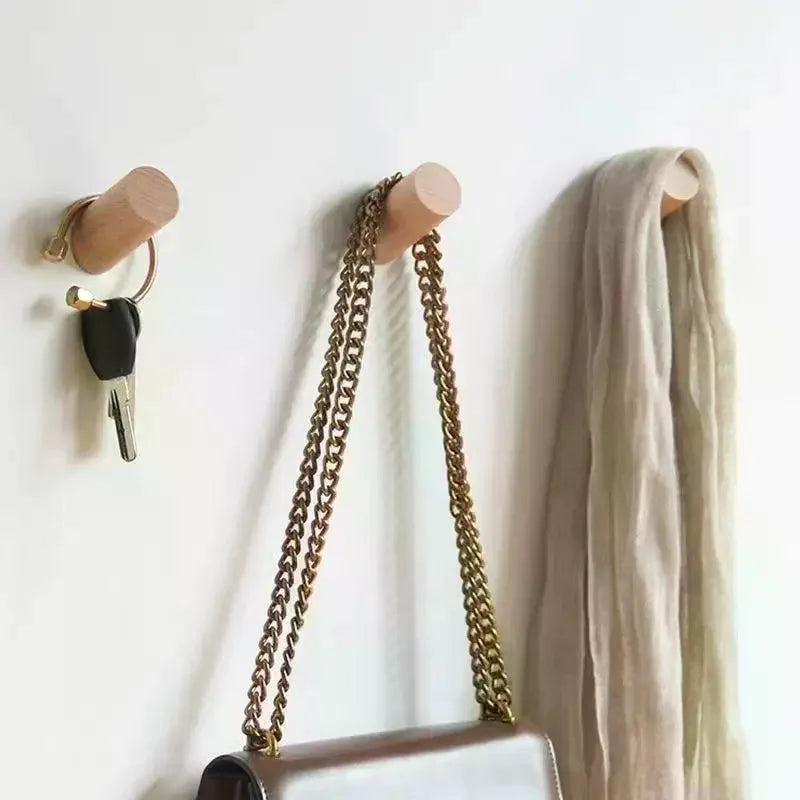 Wall Hanger Wood Hook Beech Holder Bathroom Key Coat Rack Kitchen Door Decorative Hook For Home Accessories Gadgets Organization Peaceful Pleasures Health and Wellness