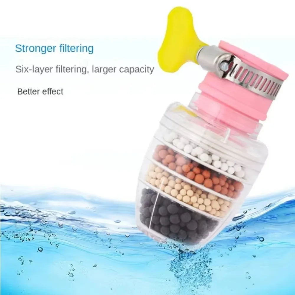 6 Layers Faucet Water Filter Tap Purifier 360° Rotatable Coconut Charcoal Nozzle for Faucet Kitchen Household Water Filter Peaceful Pleasures Health and Wellness