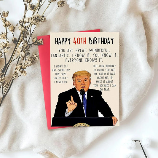 Funny Happy 40th Birthday Card for Women & Men | Humorous Birthday Greeting Card Peaceful Pleasures Health and Wellness
