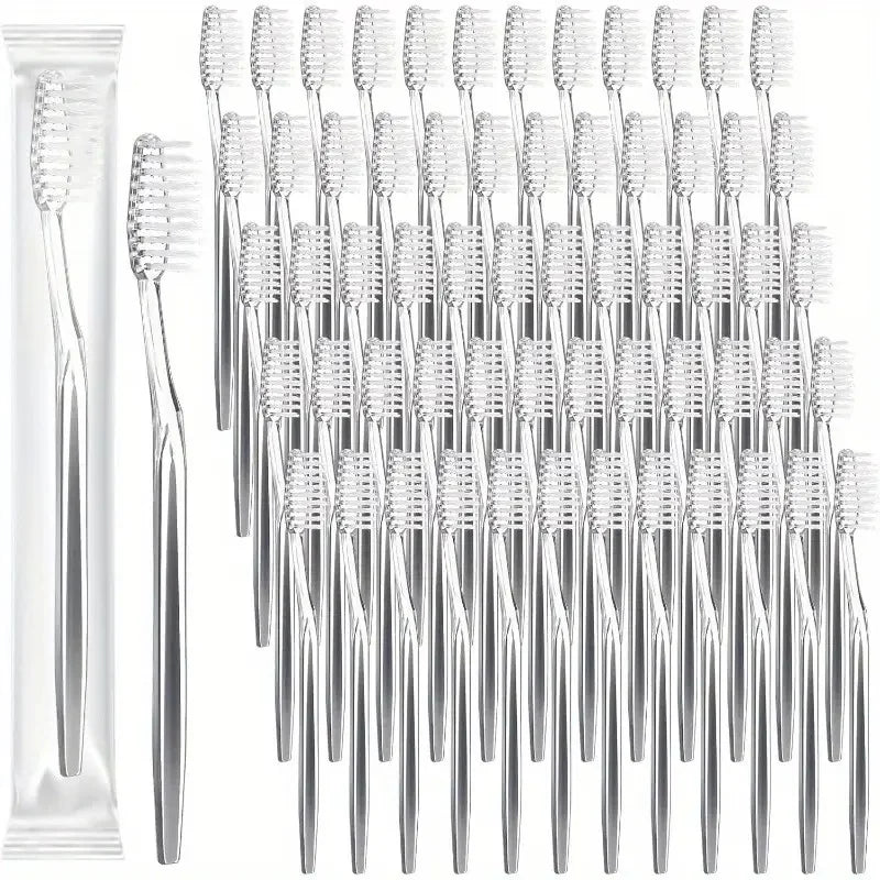 40/80 Pack Disposable Toothbrushes with Medium-Soft Nylon Bristles, Individually Packaged, Suitable for Travel and Hotel Adult Oral Care Peaceful Pleasures Health and Wellness