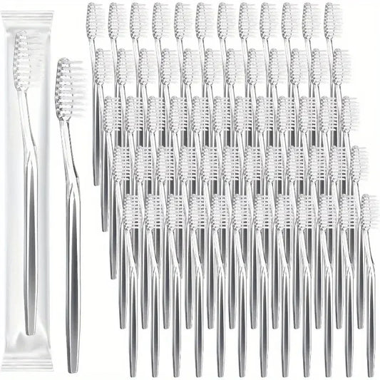 40/80 Pack Disposable Toothbrushes with Medium-Soft Nylon Bristles, Individually Packaged, Suitable for Travel and Hotel Adult Oral Care Peaceful Pleasures Health and Wellness