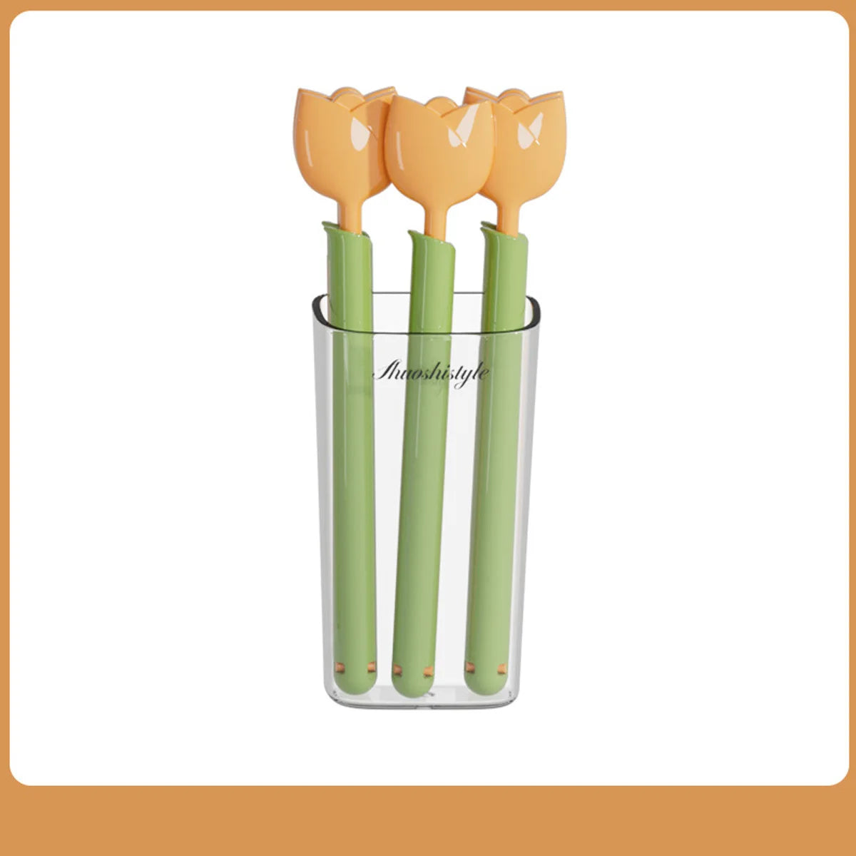 5pcs/set Tulip Sealing Clips with a Storage Box Packaging Clip Storage Box Snack Bag Sealed Moisture-proof Sealing Clip Peaceful Pleasures Health and Wellness Orange