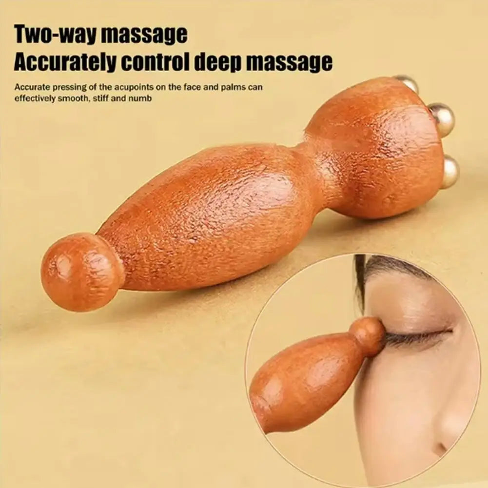 Lotus Seedpod Facial Gua Sha Massager – Brass Bead & Rosewood Eye Relaxation Acupoint Tool Peaceful Pleasures Health and Wellness