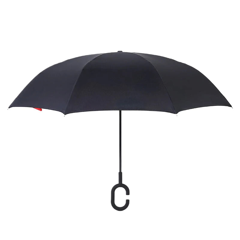 Reverse Double-Layer Long Handle Large Sun & Rain Umbrella