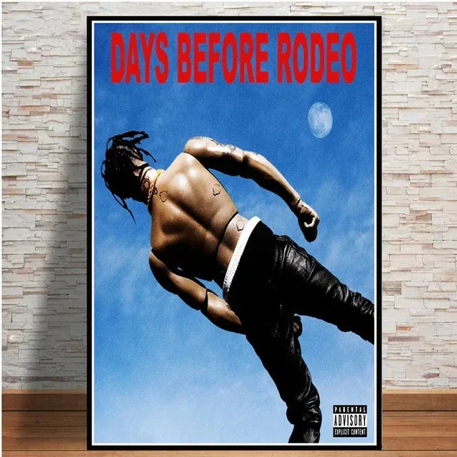 Travis Scott Astroworld Rodeo Canvas Poster | Rap Wall Art