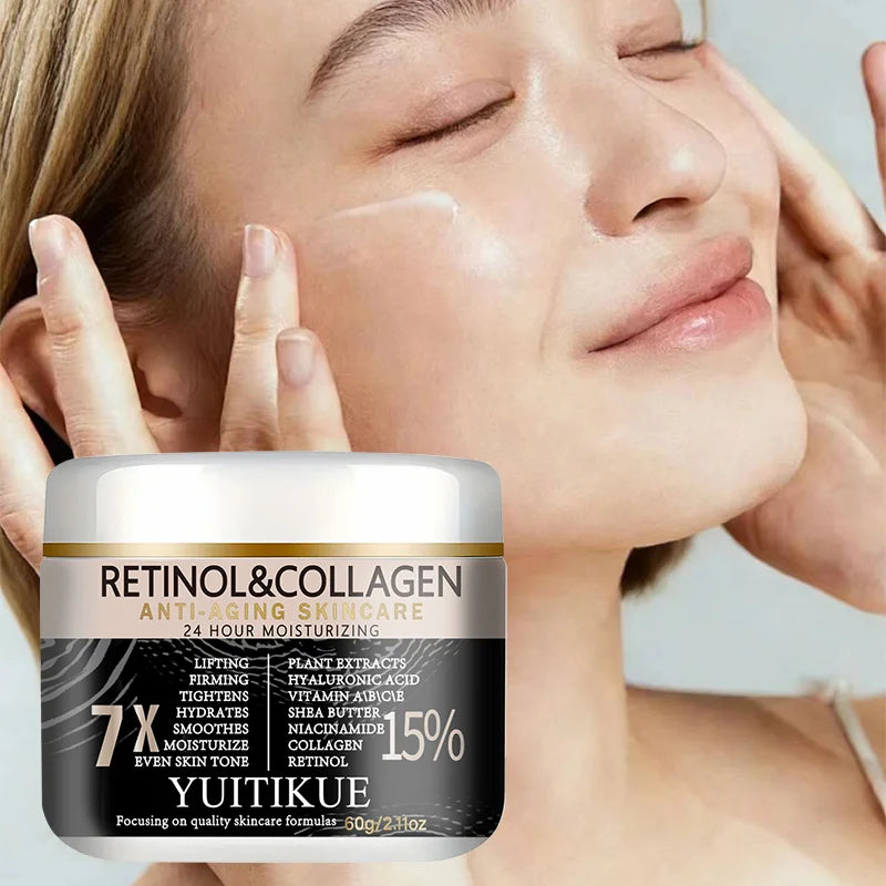 YUITIKUE Retinol & Collagen Anti-Aging Cream 60g, 7X Effect 24H Moisturizing for Lifting, Firming & Even Skin Tone Peaceful Pleasures Health and Wellness
