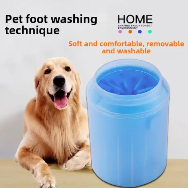 Portable Pet Paw Cleaner – Silicone Foot Washer & Towel Bucket
