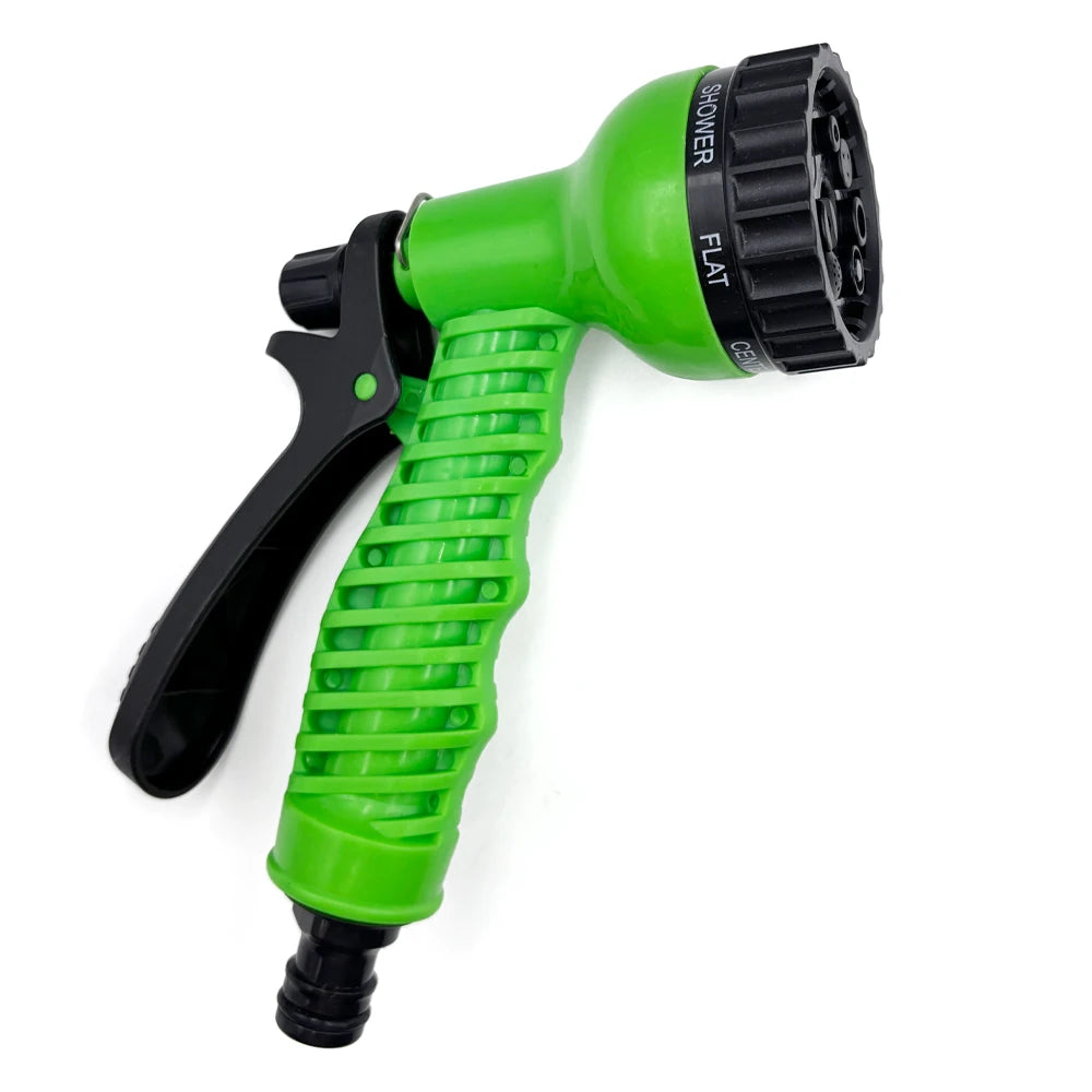Garden Hose Pipe Water Hose Expandable Magic Hose 7 Patterns Water Gun Foam Pot Flexible Reels Hose Car Wash Gun Sprayer Peaceful Pleasures Health and Wellness Green