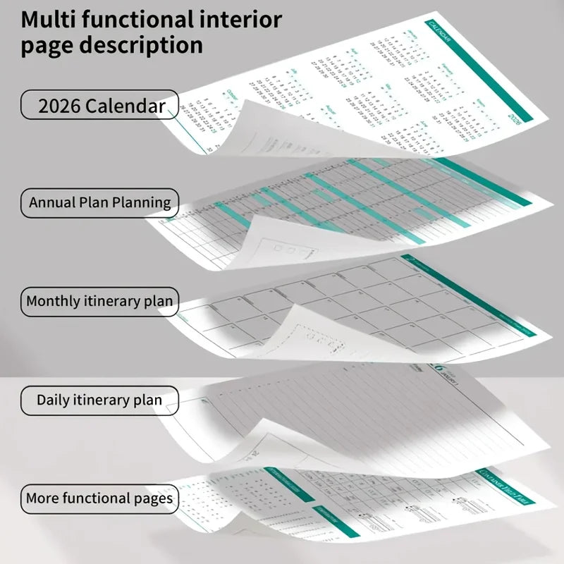2026 Daily Planner A5 Notebook | Lined Time Management Diary