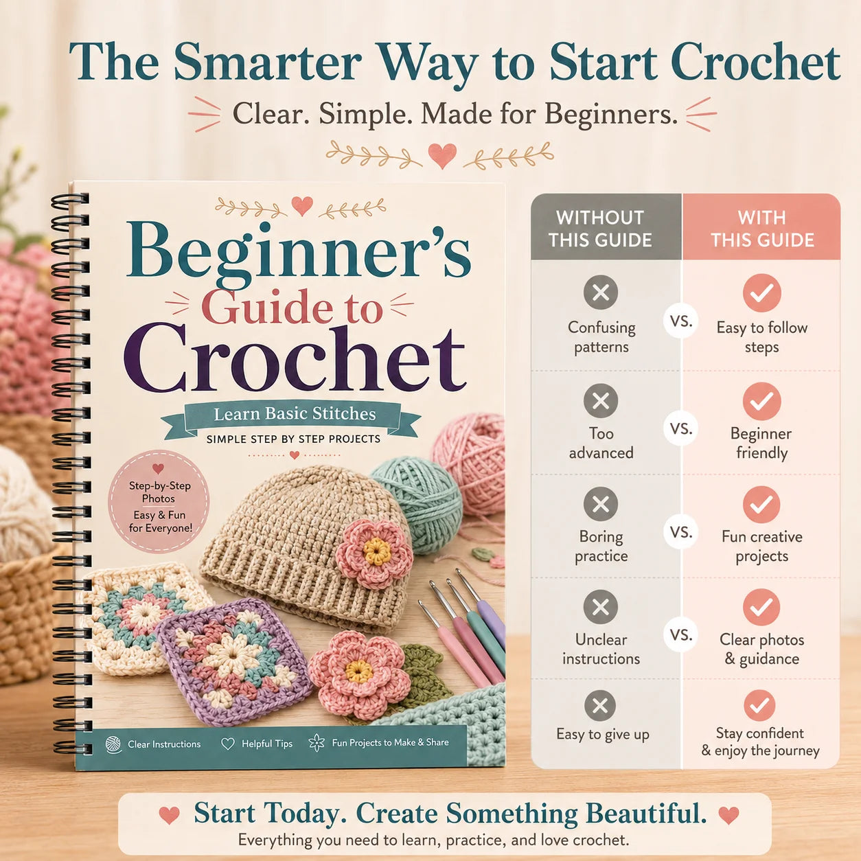 Beginner S Guide Crochet Simple Step Stitches Easy Projects Photos