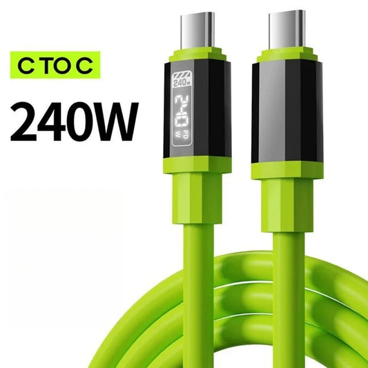 240W USB-A to USB-C Fast Charging Cable 6A PD | 0.3–2M USB-C Charging Cable Peaceful Pleasures Health and Wellness