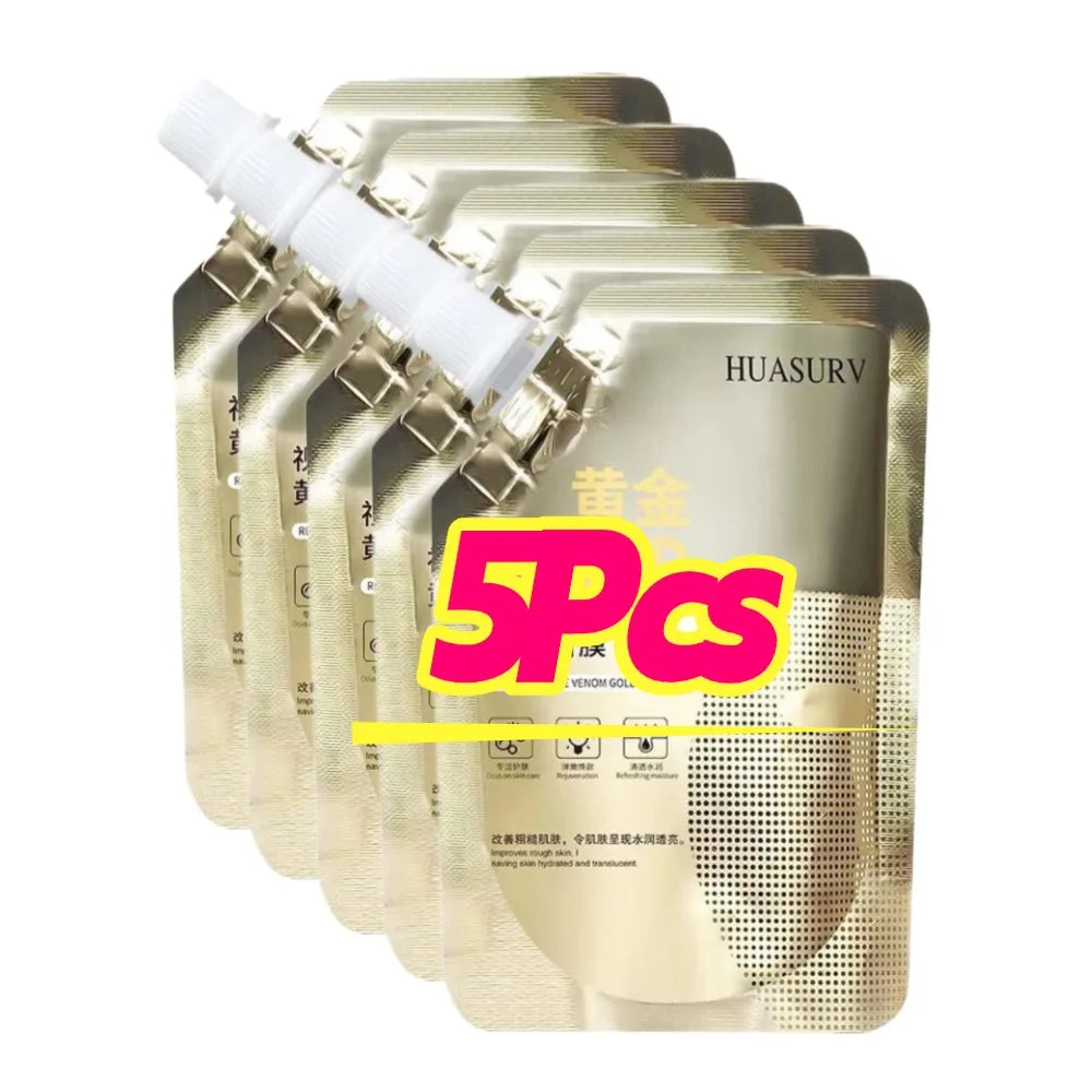 Gold Retinol Snake Venom Peel Off Mask for Deep Cleansing Peaceful Pleasures Health and Wellness 5PCS 100g