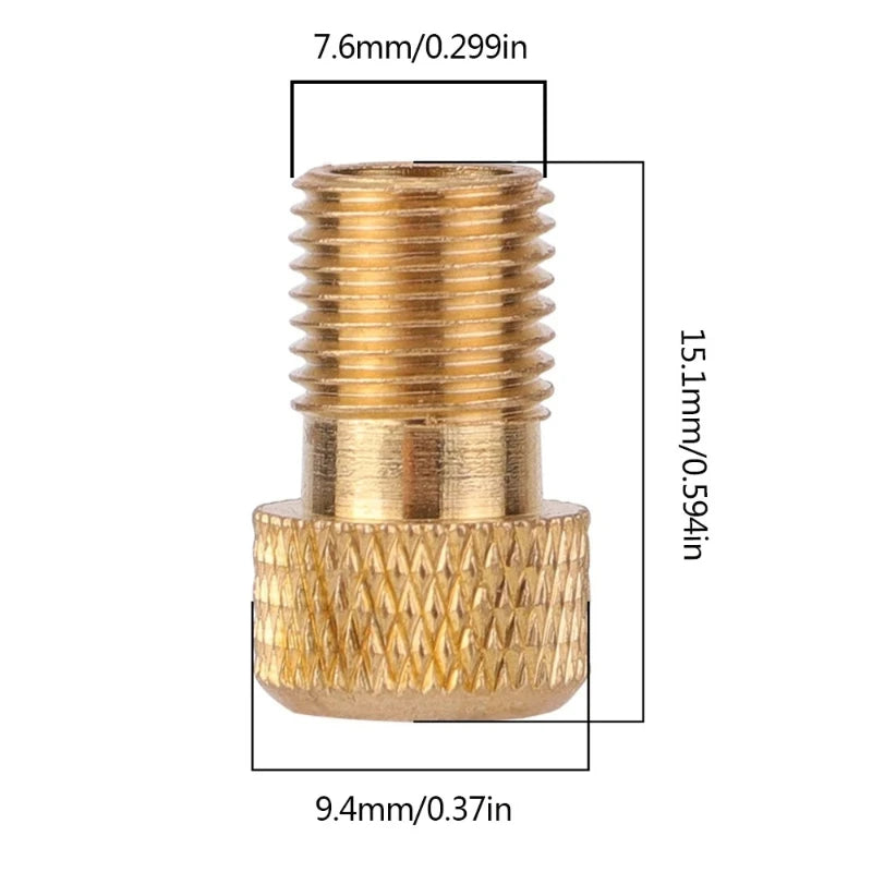 Copper Golden Bike Tire Valve Adapter – F/V to A/V Converter Bike Valve Adapter Peaceful Pleasures Health and Wellness