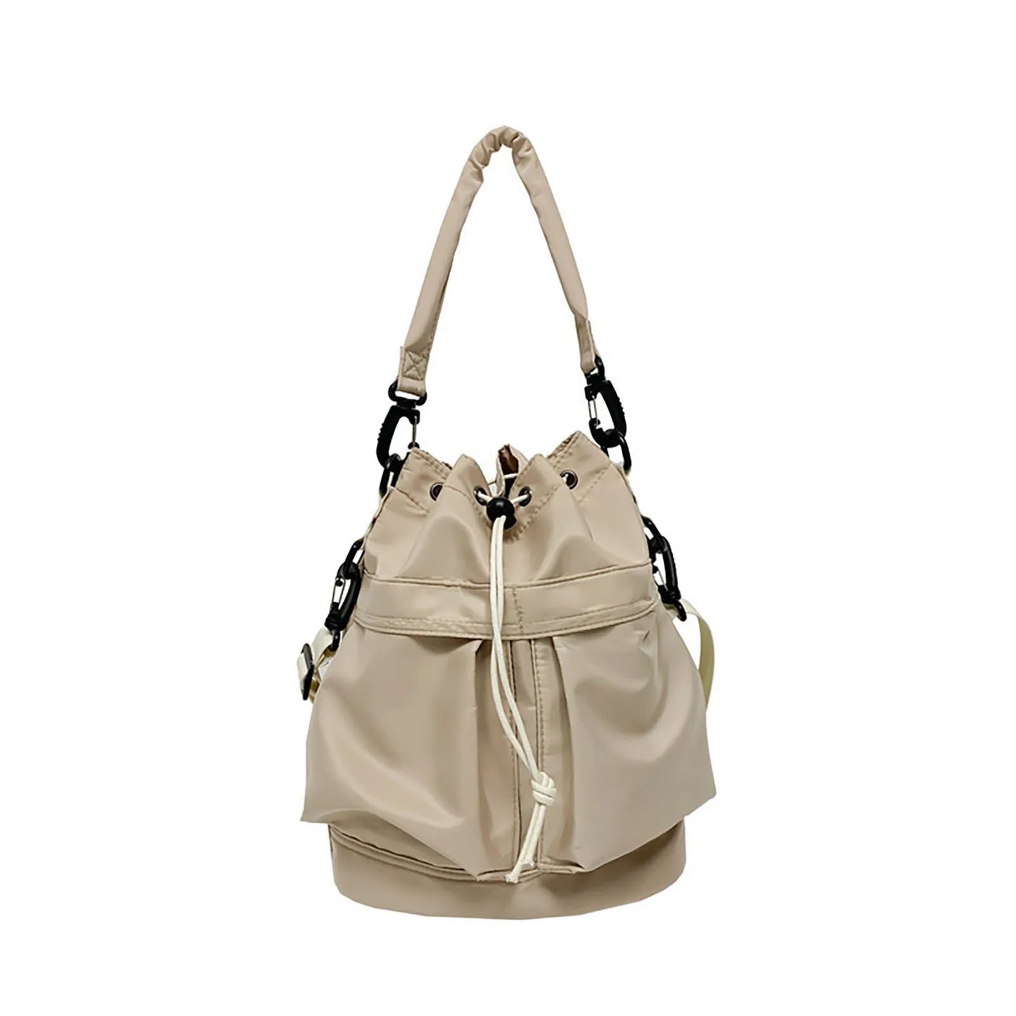 Fashion Women Shoulder Bag Nylon Women Large Capacity Casual Handbag Drawstring Crossbody Bag Tote Bag UNISEX Gifts for Lady Peaceful Pleasures Health and Wellness Khaki
