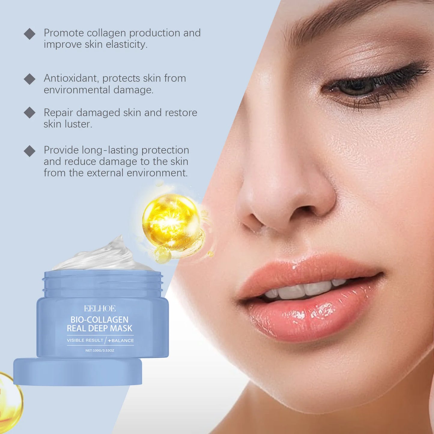 EELHOE Bio Collagen Face Mask Peel Off for Hydration Peaceful Pleasures Health and Wellness