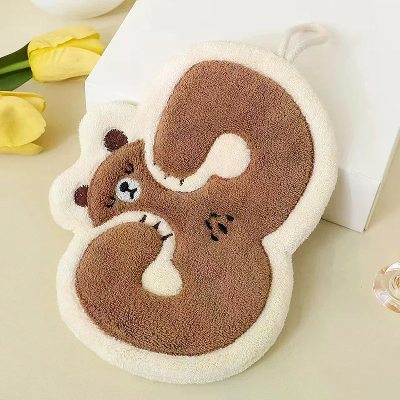 Kids Cartoon Coral Velvet Hand Towels | Soft & Absorbent