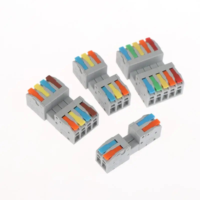 2/4Pcs Universal Compact Electrical Wiring Connectors Push-in Butt Conductor Terminal Block Docking Mini Quick Wire Connector Peaceful Pleasures Health and Wellness