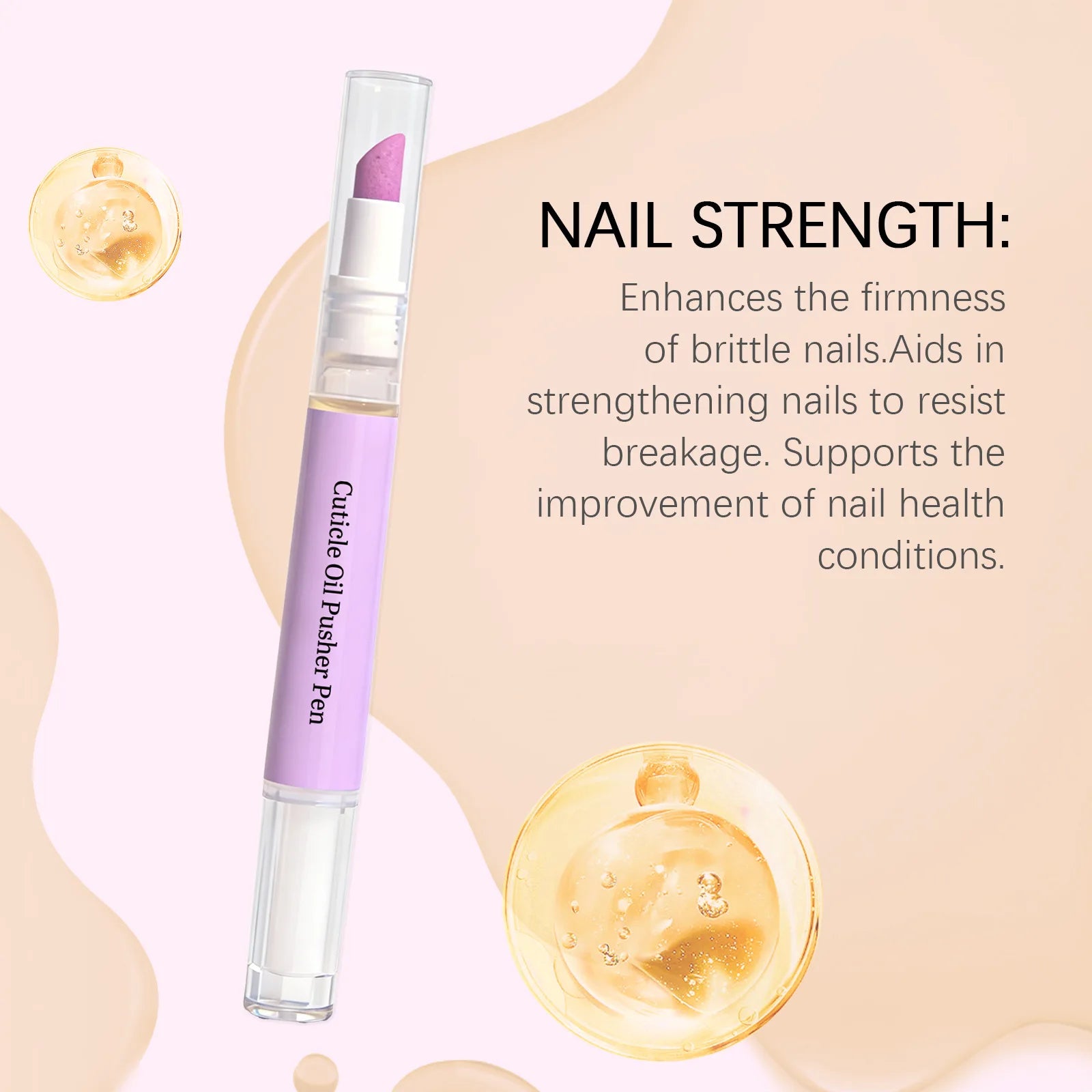Cuticle Oil Pusher Pen Remove Dead Skin Dry Damaged Maintaining Neat Orderly Appearance Nutrition Nails Essence Manicure Care 2m Peaceful Pleasures Health and Wellness