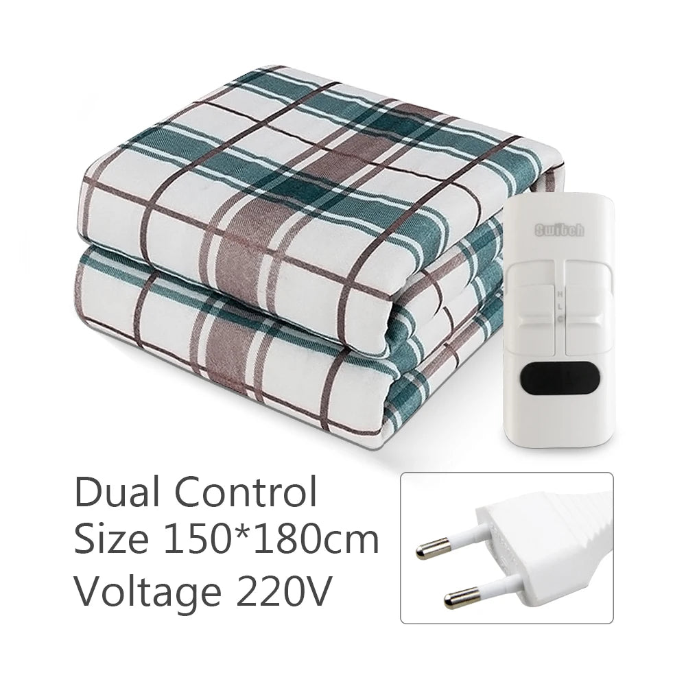 220V Electric Blanket Automatic Thermostat Electric Heating Blanket Body Warmer Thermal Mattress for Winter Home Office Use Peaceful Pleasures Health and Wellness C 150x180cm EU