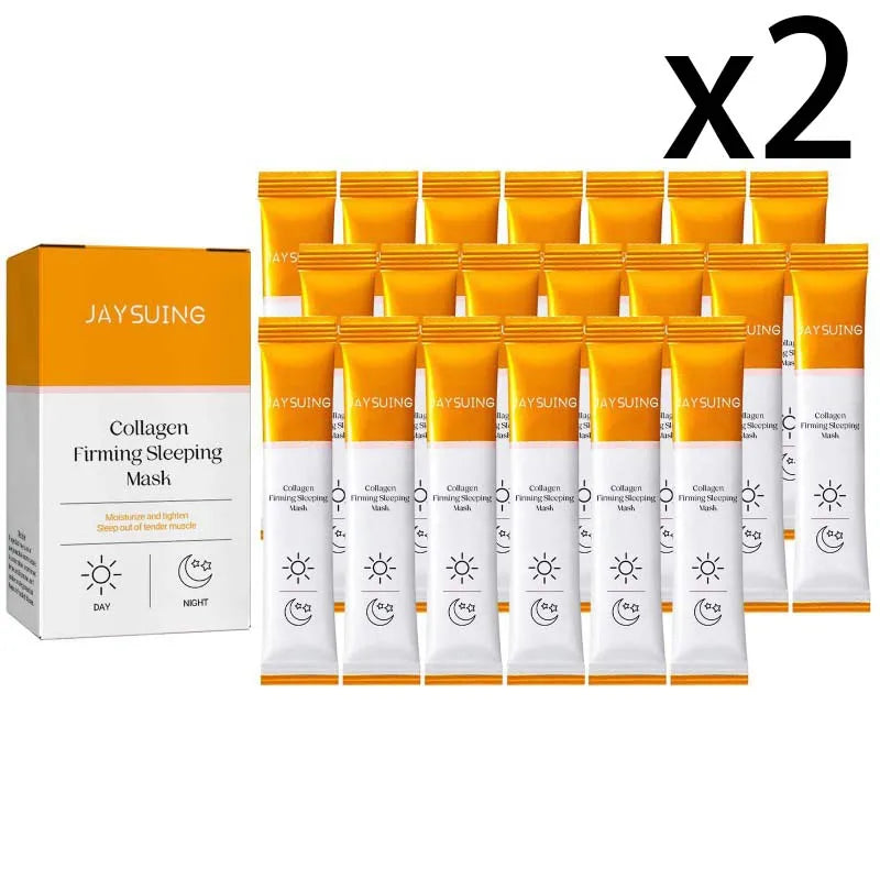 Collagen Moisturizing Sleep Facial Mask Hydration Smooth Skin Improve Dryness Softening Keratin Hyaluronic Acid Smear Face Mask Peaceful Pleasures Health and Wellness 2x20PCS
