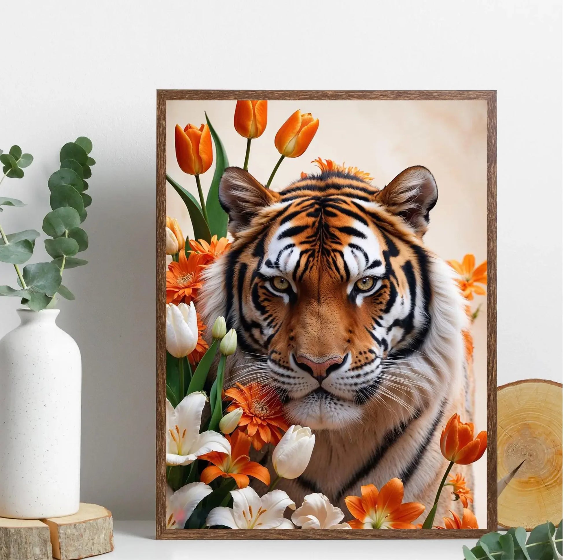Tropical Tiger Forest Canvas Wall Art | Minimalist Home Decor Canvas Wall Art Peaceful Pleasures Health and Wellness