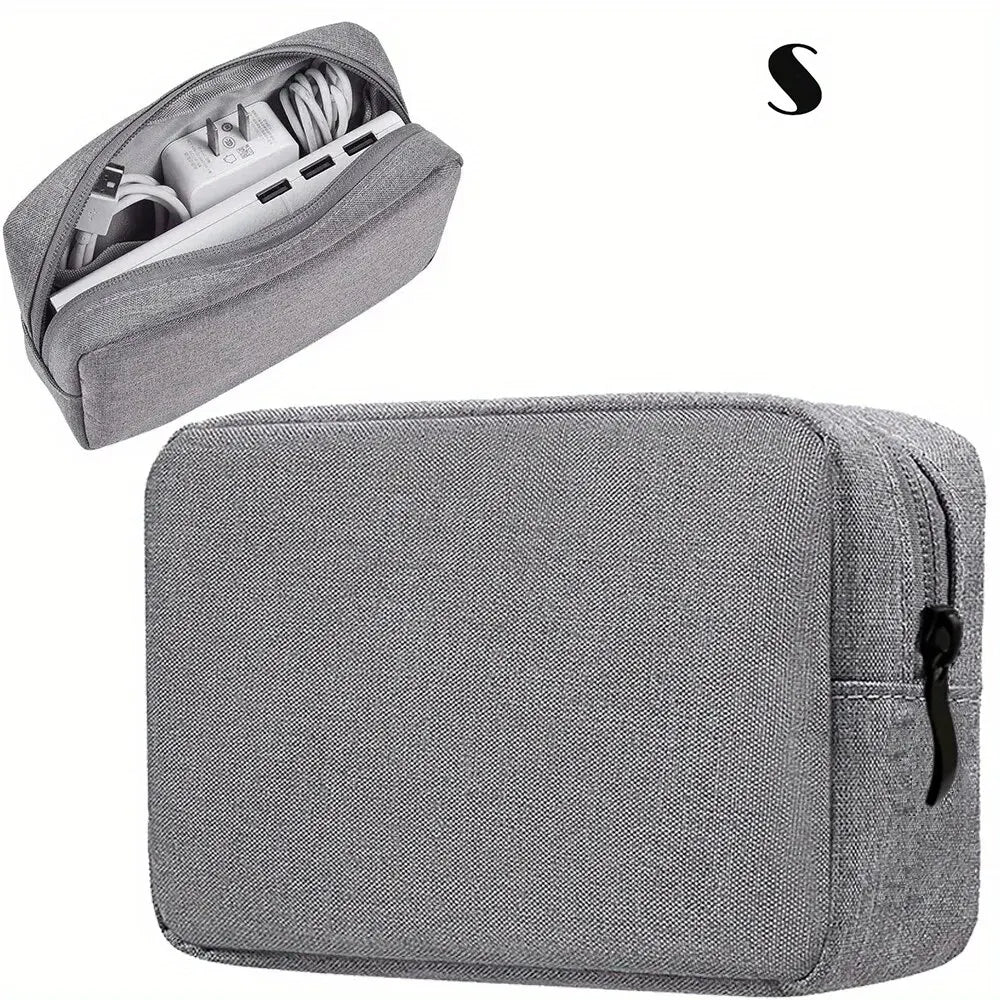 Multi-Compartment Electronics Organizer Pouch | Travel Gadget Bag Travel Organizer Pouch Peaceful Pleasures Health and Wellness grey