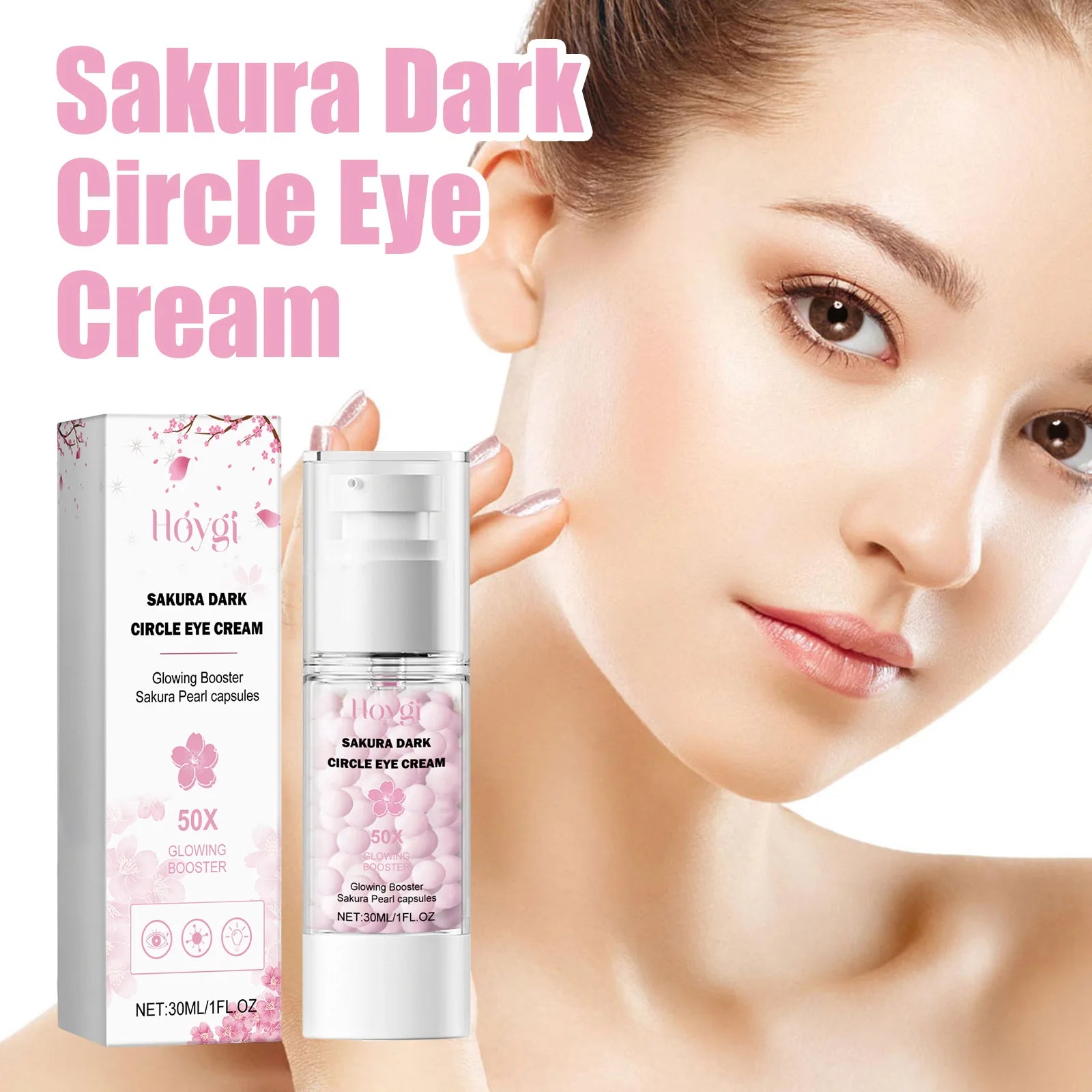 Sakura Eye Cream Anti Dark Circles Remove Eye Bag Fade Fine Lines Against Puffiness Firming Brightening Moisturizing Eye Serum Peaceful Pleasures Health and Wellness