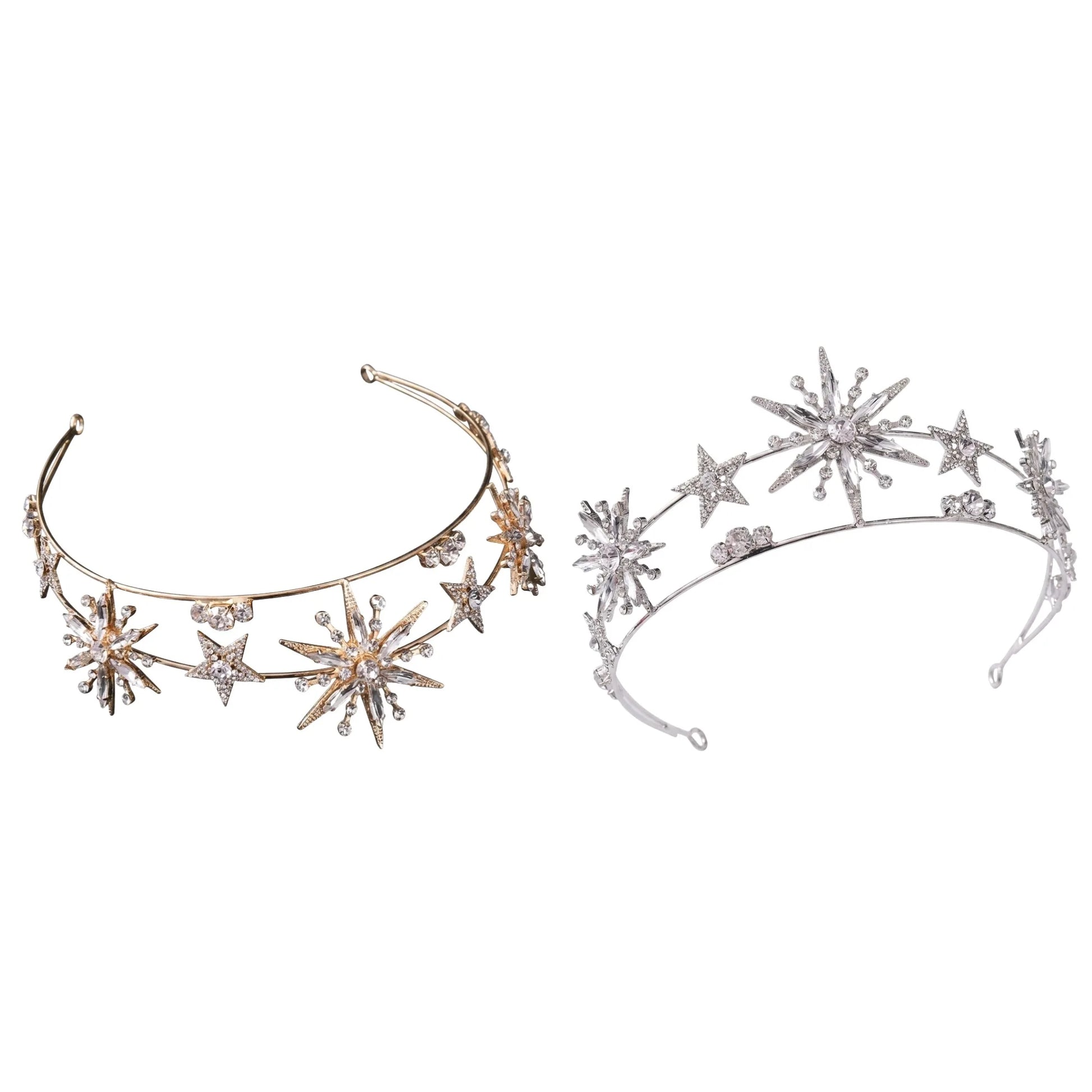 Bridal Rhinestone Crown Headpiece Alloy Base Crystal Wedding Hair Accessory For Bride Gold Silver Peaceful Pleasures Health and Wellness