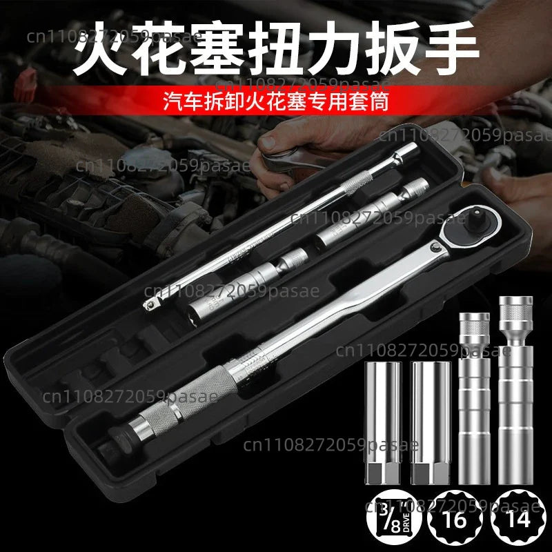 14mm & 16mm Magnetic Spark Plug Socket Torque Wrench Kit