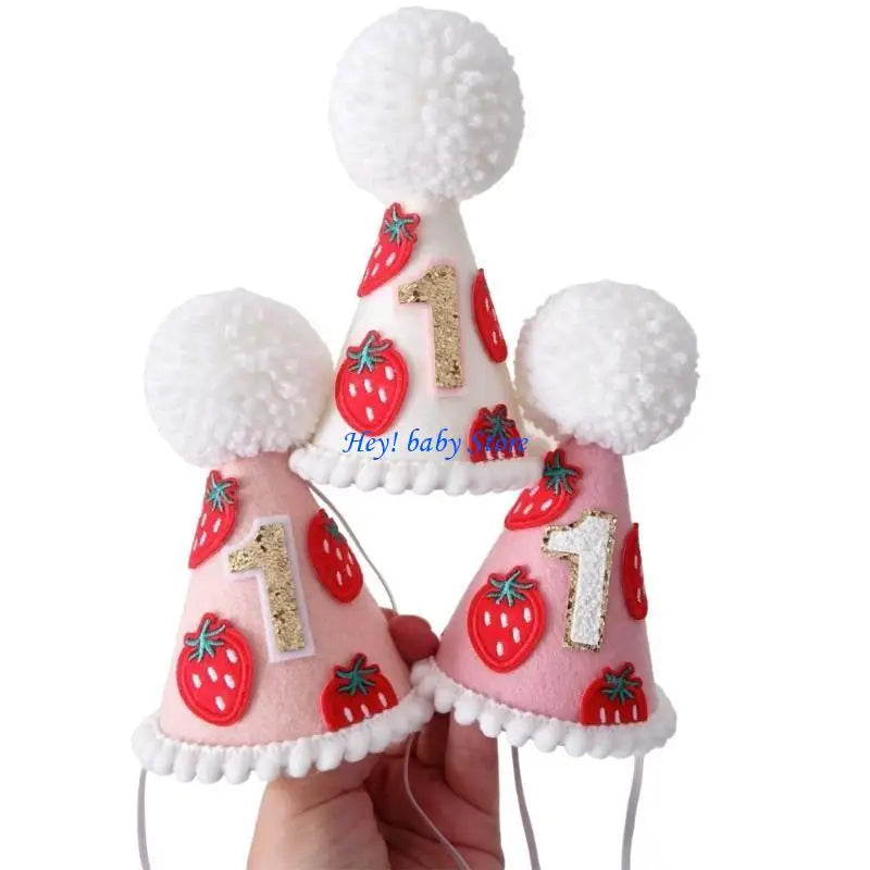 Baby 1st Birthday Felt Hat – Cute Embroidered Party Cap for Infants
