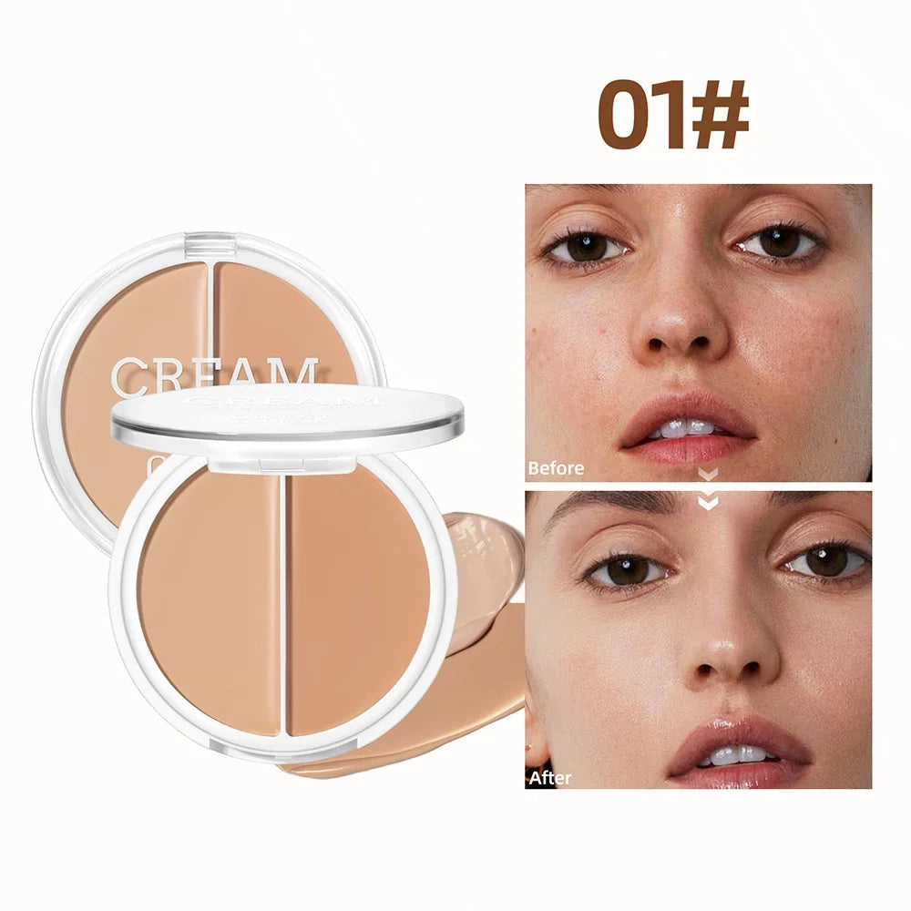 QIBEST Cream Foundation High Coverage Concealer Cover Anti Dark Circle Freckle Long Lasting Waterproof BB Cream Face Makeup Base Peaceful Pleasures Health and Wellness 01