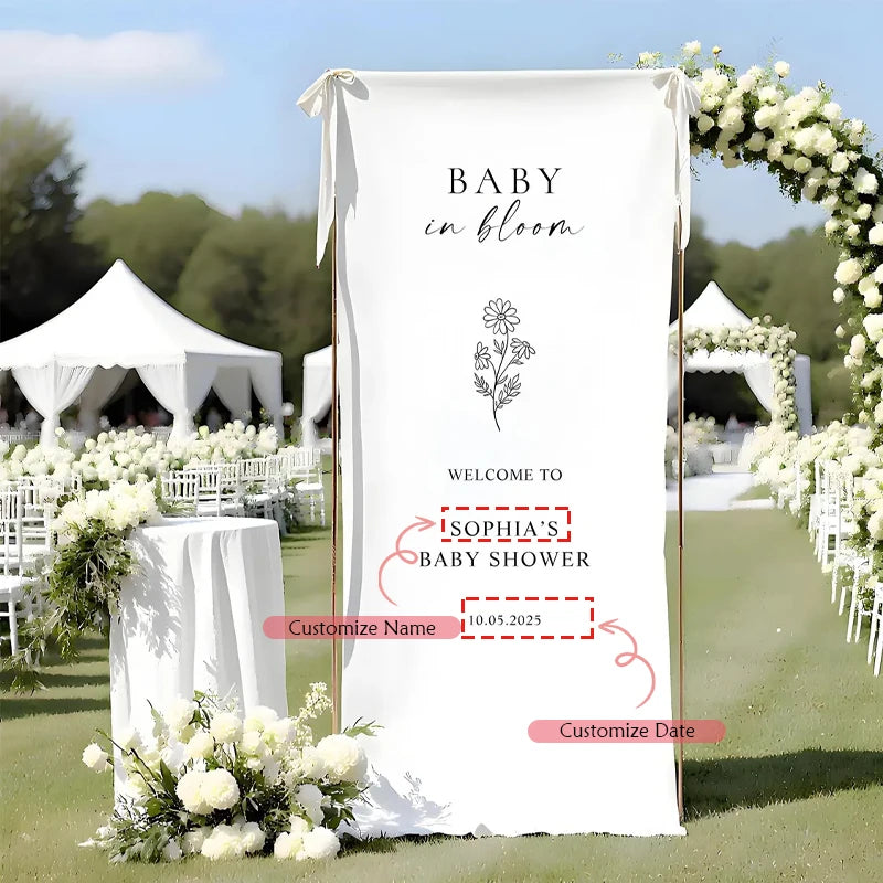 Personalized Baby Shower Welcome Sign | Custom Fabric Banner