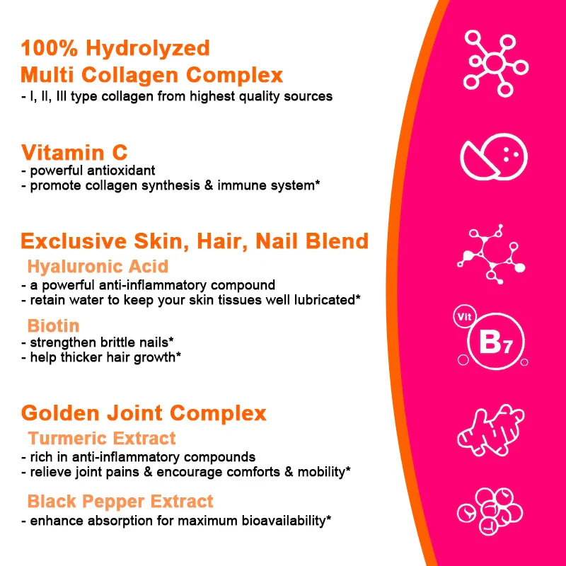 Collagen Capsules with Hyaluronic Acid & Vitamin C | 30–120ct