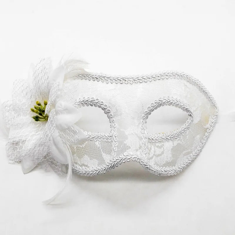 Lace Floral Half-Face Venetian Masquerade Mask | Halloween Party