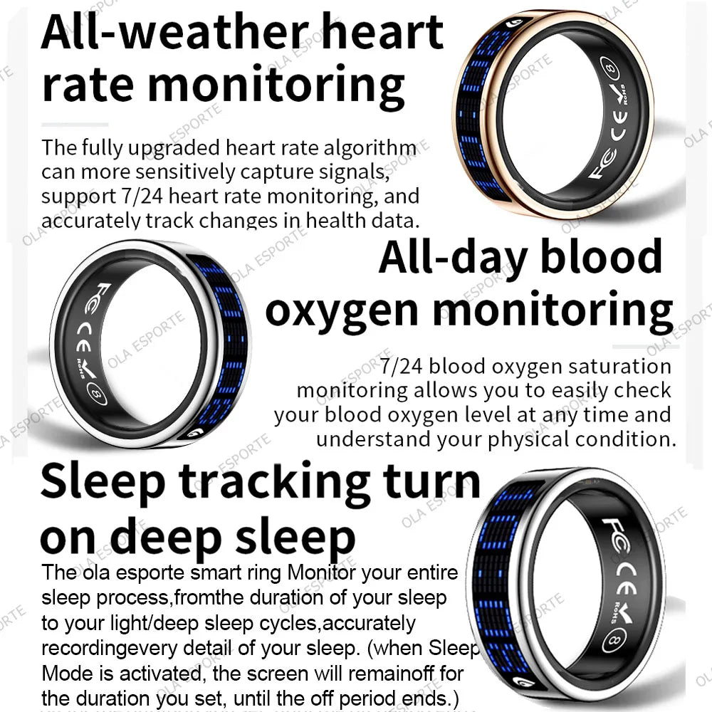 2026 Smart Ring with Touch Display Screen, Wireless Charging, Health Manager, 5 ATM Waterproof For Men Women Smart Rings R12 R08 Peaceful Pleasures Health and Wellness