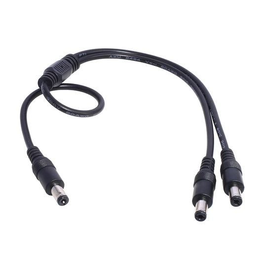 New 1 Male To 2 Male Connector 5.5mm*2.1mm Male To Male Plug DC Power Splitter Cable CCTV LED Strip Light Power Supply Adapter Peaceful Pleasures Health and Wellness Default Title