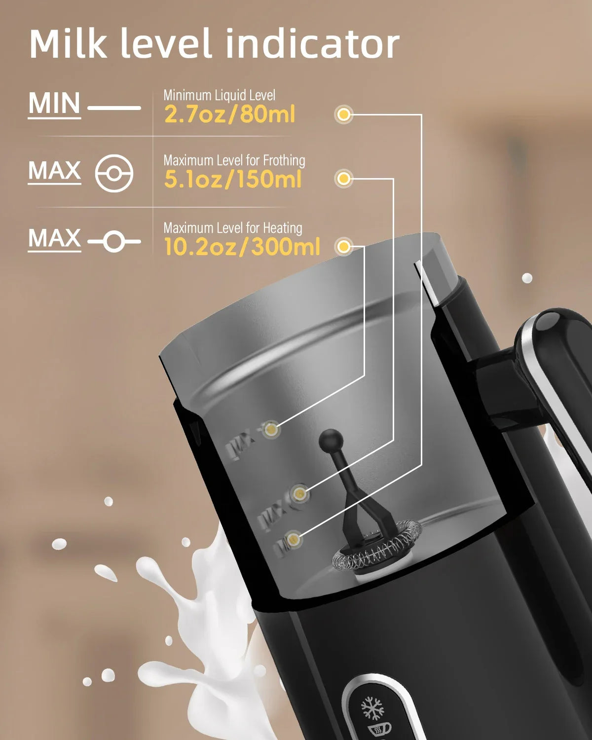 BioloMix 4-in-1 Automatic Milk Frother & Warmer 500W Milk Frother Peaceful Pleasures Health and Wellness