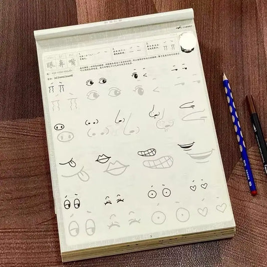 Cartoon Character Tracing Sketch Book 72 Pages People Line Copy Peaceful Pleasures Health and Wellness
