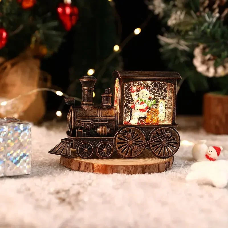 New Christmas Gifts Souvenirs Christmas Party Gifts Water Filled Small Trains Thomas Trains Cars Decoration Lighting Train Box Peaceful Pleasures Health and Wellness bronze color yeti