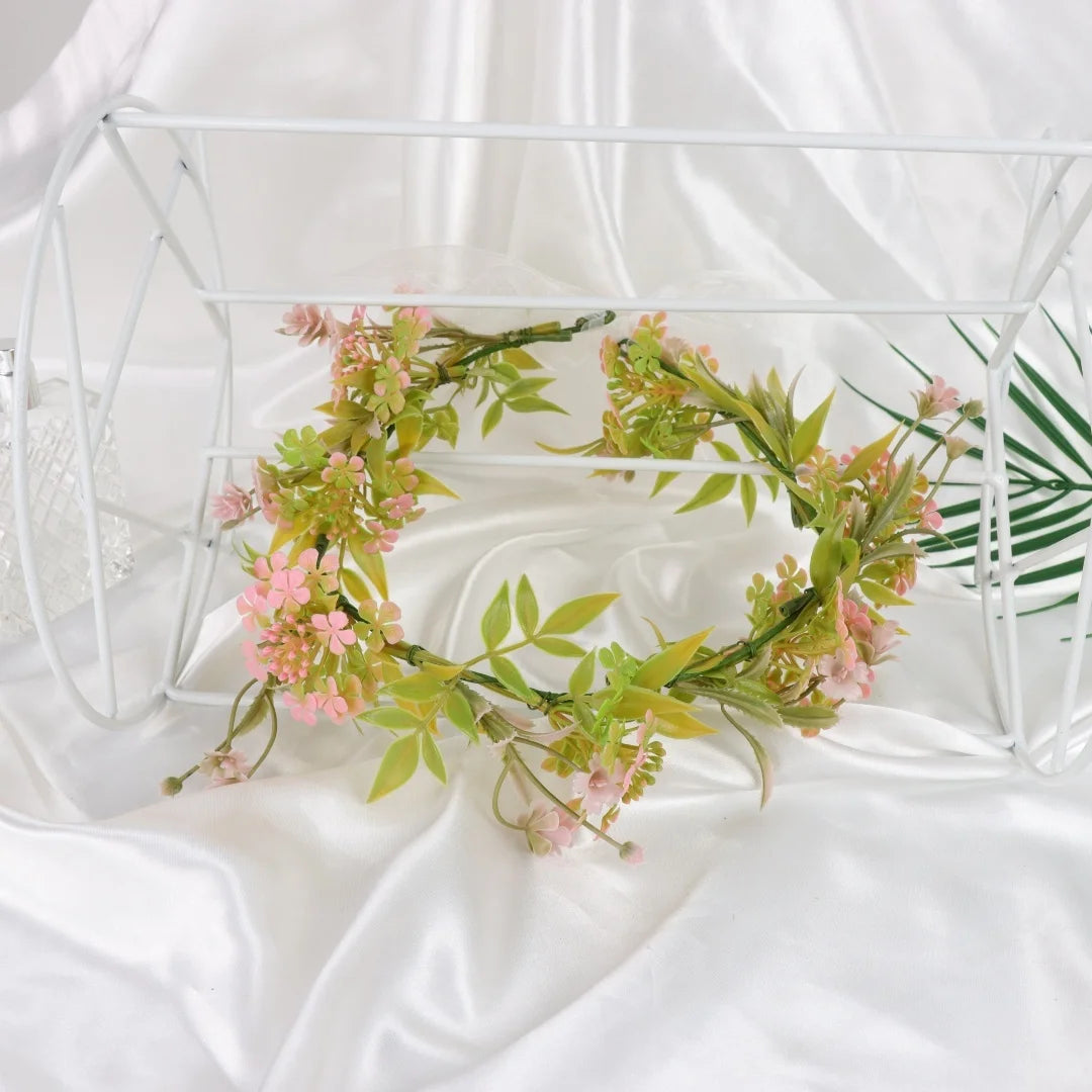 Bohemian Wreath Imitation Flower Hairband Women Fashion Wedding Hair