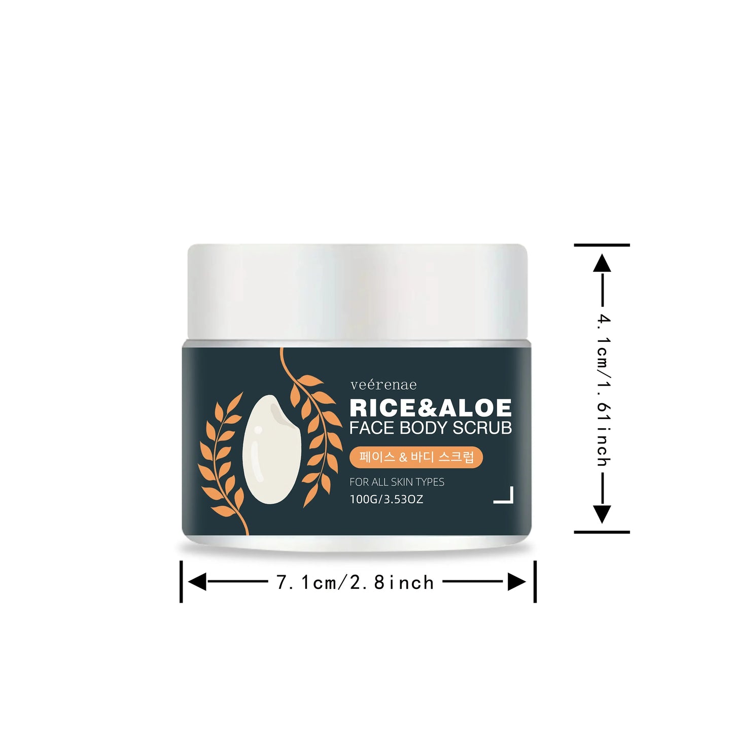 veérenae Rice & Aloe Face Body Scrub – All Skin Types