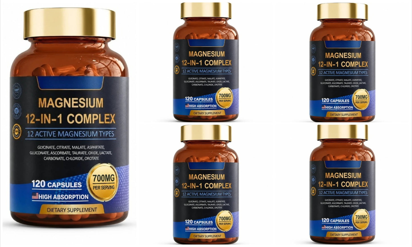 Magnesium 12-in-1 Complex | 12 Active Forms | 120 Capsules