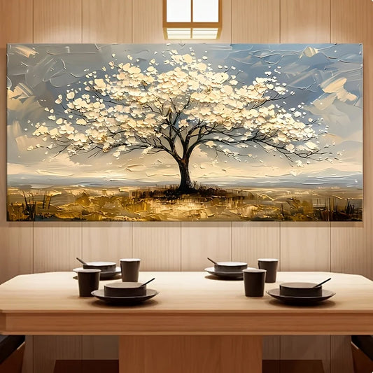Extra-Large Tree of Life Canvas Art Print - Modern Abstract Wall Decor with Geometric Patterns, for Living Room, Bedroom Decor Peaceful Pleasures Health and Wellness ZLH4577 20x40cm No Frame