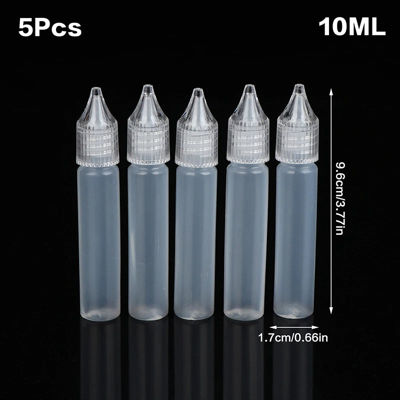 5-Pack Refillable Dropper Bottles 10–50ml | Pen Tip Design
