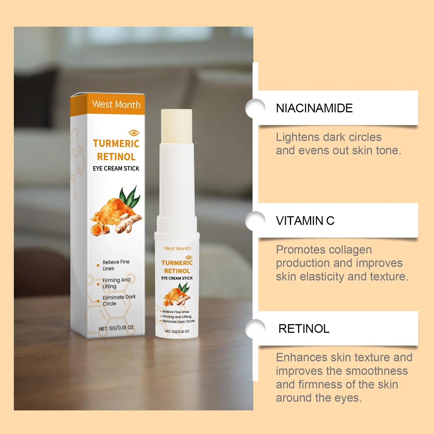 Turmeric Retinol Eye Cream Stick | Dark Circles & Puffiness