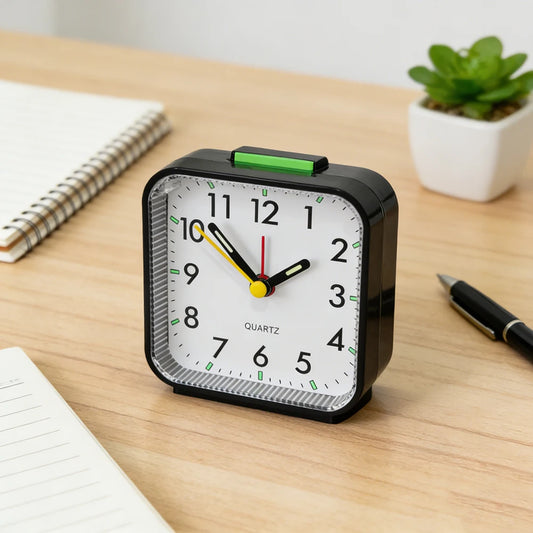 Analog Bedside Alarm Clock – Battery Powered, Silent & Portable Analog Alarm Clock Peaceful Pleasures Health and Wellness Default Title