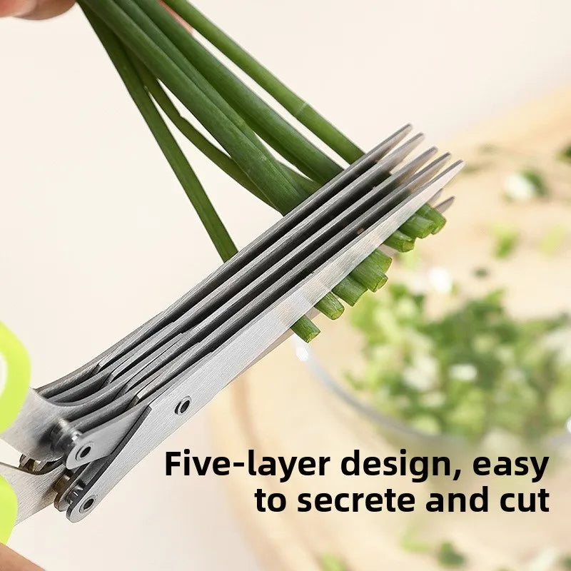 Multi-Layer Stainless Steel Herb & Vegetable Scissors Cutter