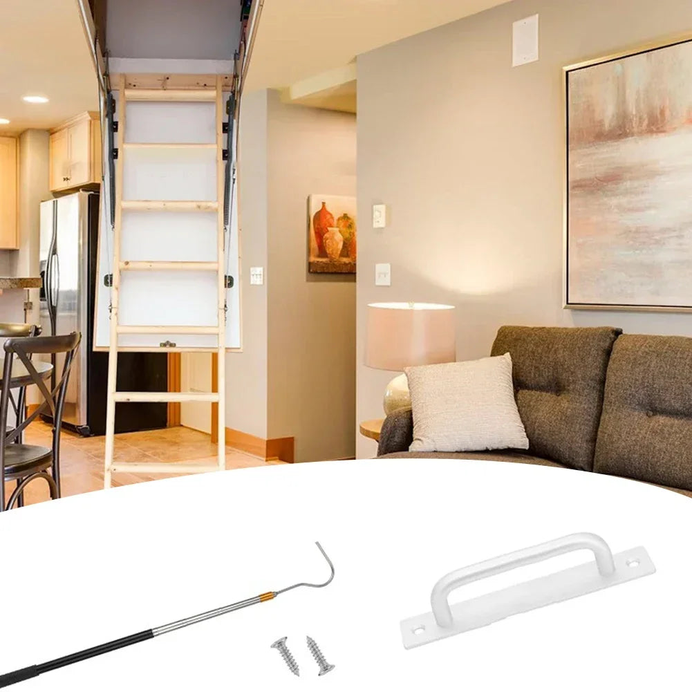 Attic Ladder Pull-Down System Kit | Stainless Steel Hook