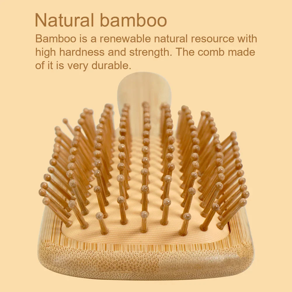 Natural Bamboo Air Cushion Hair Brush – Anti-Static Massage Comb