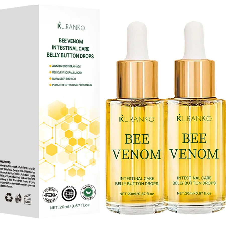 Bee Venom Buttom Detox Slimming Oil Fat Burning Shrinking Weight Loss Anti-Cellulite Promote Metabolism Massage Essential Oil Peaceful Pleasures Health and Wellness 2pcsx20ml Other